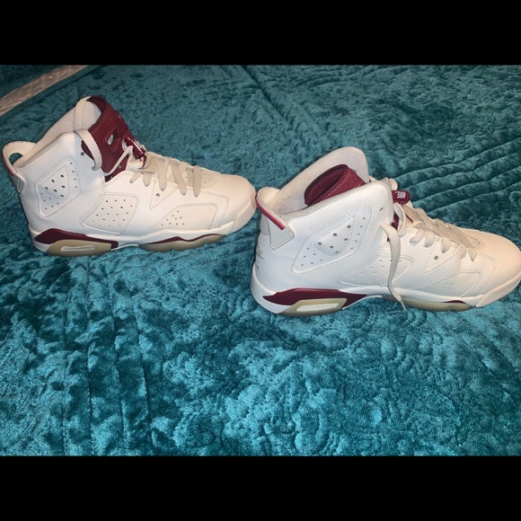 Jordan 6 white maroon - Picture 2 of 7